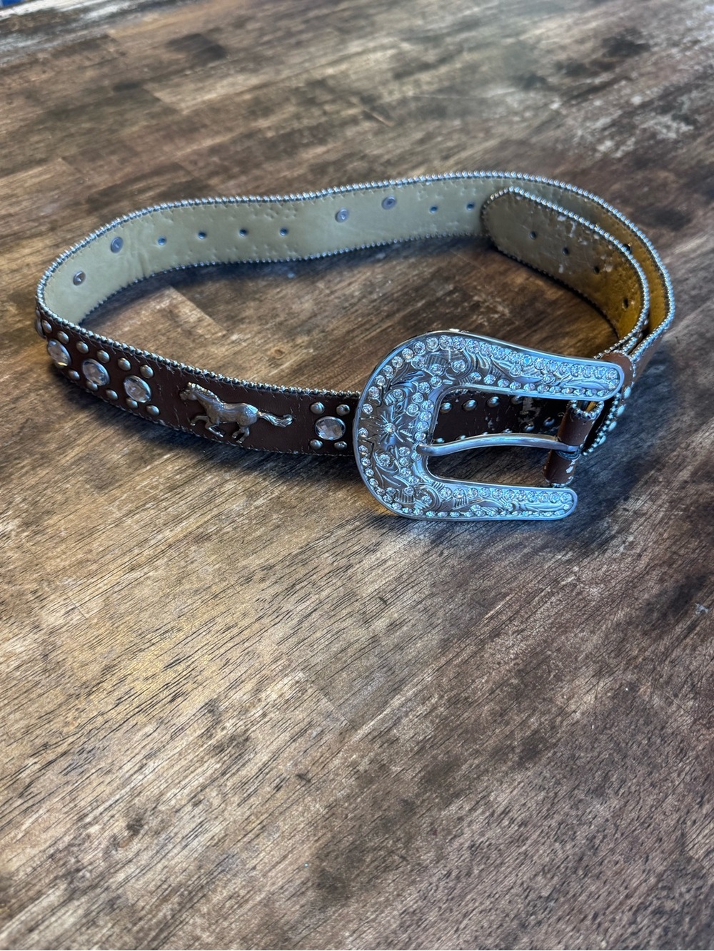 Western Horse Belt Bling Buckle